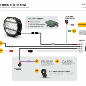 Kit de câblage pour une lampe(4 broches, Aptiv, 12V)